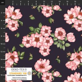Stoff Roser Jersey Stoff Rose schwarz rosa ♥ hier kaufen | Spitzentraum
