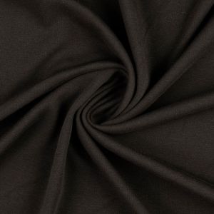 Alpenfleece Stoff schwarz: Detailansicht der glatten Jersey-Seite kunstvoll drapiert. Ideal zum Nähen von warmer Winterbekleidung.
