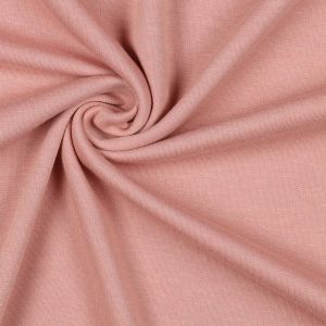 Draperierter Alpenfleece Stoff in Aprikose mit glatter Jersey-Oberfl&auml;che aus der N&auml;he