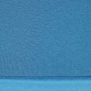Detailaufnahme des Alpenfleece Stoffs in t&uuml;rkis mit umgeklappter, flauschiger Kurzhaarflor-R&uuml;ckseite.
