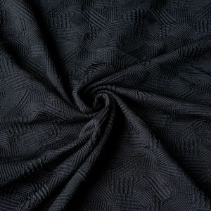 Bielastischer Jacquard-Badelycra in Schwarz drapiert: Weich fallender, matter Stretch-Stoff (210g/m²) mit schmeichelhafter Mosaik-Flechtstruktur.
