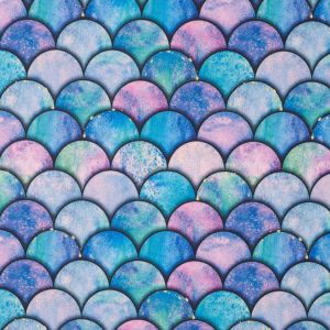 Badelycra Stoff mit bunten Meerjungfrau Schuppen
