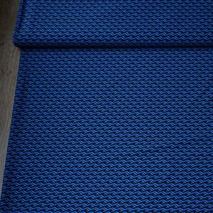Badelycra Stoff mit Rauten in blau und dunkelblau