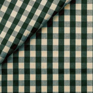 Baumwollstoff in grün-offwhite kariert