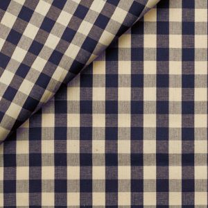 Baumwollstoff in marineblau-offwhite kariert