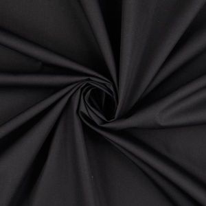Extra breiter Baumwollstoff (300cm) in schwarz. 100% Baumwolle, 90°C waschbar. Robuste Webware für Scrubs, Kittel und Bettwäsche bei Spitzentraum.ch kaufen.