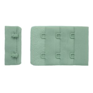 BH-Verschluss in patinagrün fürs BH-Nähen. Der Verschluss ist 3.8cm breit und 5.5cm lang - für mittelgrosse BHs geeignet.