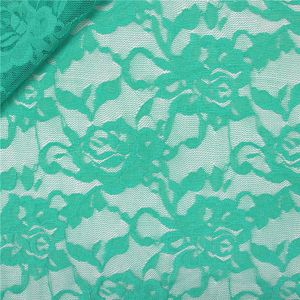 Bielastische Spitze aqua mit floralem Blumenmuster: Sehr feiner, transparenter Stretch-Stoff, stark elastisch f&uuml;r Tanzbodies und K&uuml;rkleidung.