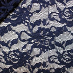 Bielastische Spitze dunkelblau mit floralem Blumenmuster: Sehr feiner, transparenter Stretch-Stoff, stark elastisch f&uuml;r Tanzbodies und K&uuml;rkleidung.