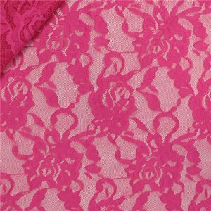 Bielastische Spitze fuchsia mit floralem Blumenmuster: Sehr feiner, transparenter Stretch-Stoff, stark elastisch f&uuml;r Tanzbodies und K&uuml;rkleidung.