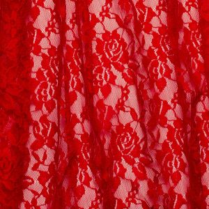 Bielastische Spitze (Stoff - Meterware) in rot - für Kür- und Tanzkleider, Gymnastik und Eiskunstlauf.