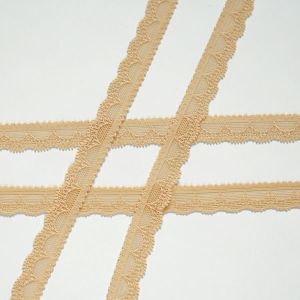 Elastische Spitze in beige, 15mm breit zum Bekleidung und Unterwäsche nähen oder für DIY-Projekte - in 5m-Packung