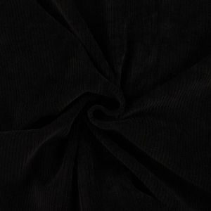 Elastischer uni Cord Manchester Stoff in schwarz (col. 690)