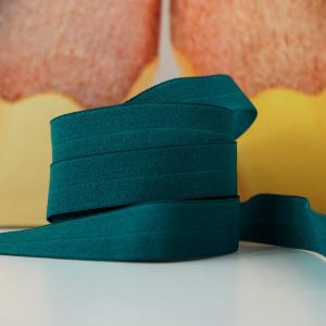 Falzgummi, elastisches Einfassband in petrolgrün, 15mm breit um die Kanten von Unterwäsche, Tops, Slips, Kleider einzufassen