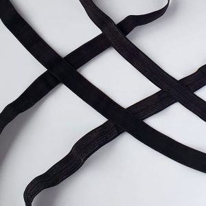 Falzgummi, elastisches Einfassband in schwarz, 12mm breit um Kanten von Slips, BHs, Tops, Kleider einzufassen.