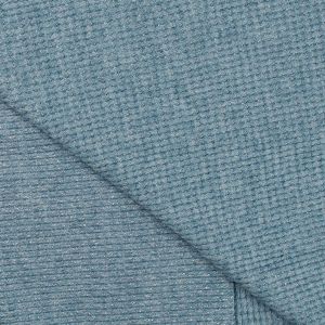 Feinstrick Stoff blau glitzernd