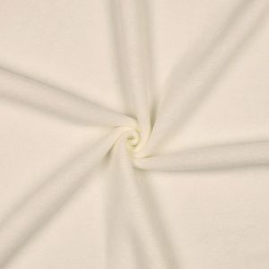 Fleece Heavyweight Stoff Meterware ecru für warme Winterjacken und Decken. Dicker, flauschiger Polyester-Stoff mit Antipilling.