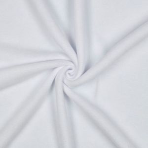 Dicker Fleece Stoff Heavyweight in Weiss kreisf&ouml;rmig gelegt als warmer Futter- und Kleidungsstoff.