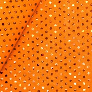Getupfter metallic Lycra Stoff in orange