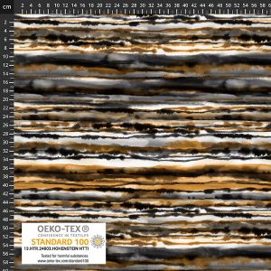 Detailansicht: Gestreifter Jersey Stoff Terra Grau. Bielastischer Single Jersey, Oeko-Tex Standard 100 zertifiziert, perfekt f&uuml;r T-Shirts und Leggings.