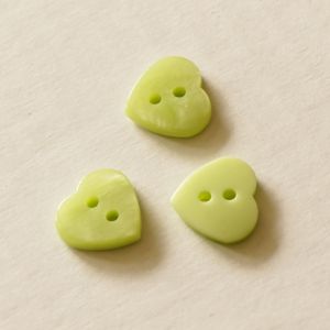 Grüner Knopf in Herzform - 14mm