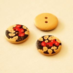 Geflammter Holzknopf - 17mm