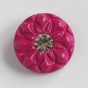 Strass-Knopf in lila - 19mm