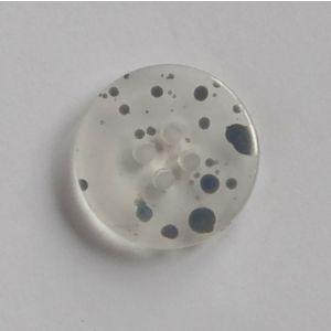Transparenter Knopf mit grauer Musterung - 17mm