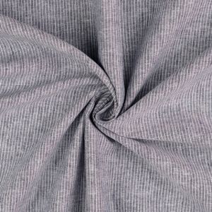 Leinen Baumwolle Stoff in denim melange mit feinen Streifen in offwhite für Sommerbekleidung: Hosen, Blusen, Kleider