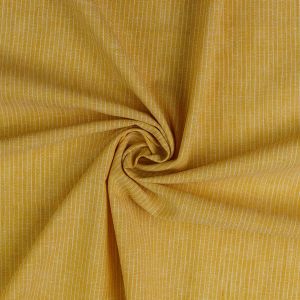 Leinen Baumwolle Stoff in ocker melange mit Streifen für luftige Sommerkleider, Hosen, Röcke