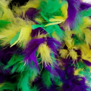 Multicolor Federboa in grün, gelb & violett