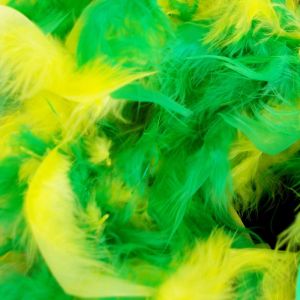 Multicolor Federboa in grün und gelb