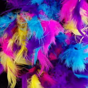 Multicolor Federboa in pink, grün, violett & türkis