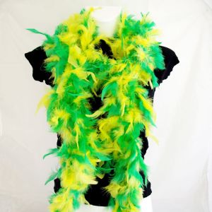 Multicolor Federboa in grün und gelb
