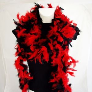 Multicolor Federboa in schwarz und rot