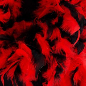 Multicolor Federboa in schwarz und rot