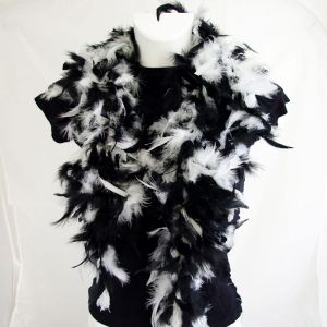 Multicolor Federboa in schwarz und weiss