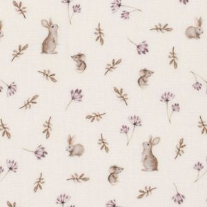 Musselin Hase & Maus ecru/taupe