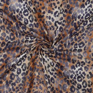 Weich fallende Double Gauze Webware mit modernem Animalprint für sommerliche Damenmode.