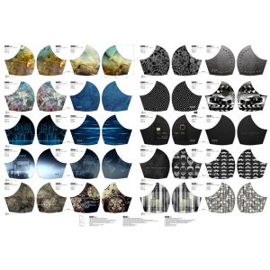 Maskenstoff-Panel aus Baumwolle 'Mechanic' 100x150cm