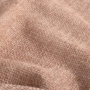 Nahaufnahme Polsterstoff altrosa: Strukturierte Oberfl&auml;che mit weichem Chenille-Kurzhaarflor, mattes Finish, ideal als robuster Bezugsstoff f&uuml;r M&ouml;bel und Kissen.