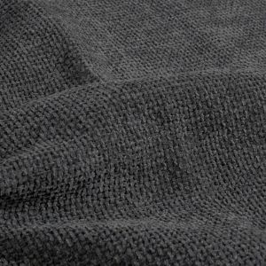 Polsterstoff dunkelgrau: Strukturierte Oberfl&auml;che mit weichem Chenille-Kurzhaarflor, mattes Finish, ideal als robuster Bezugsstoff f&uuml;r M&ouml;bel und Kissen.