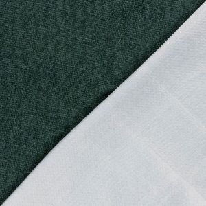 Polsterstoff petrolgr&uuml;n doppelt gewoben: Garngef&auml;rbte Vorderseite mit Struktur und weisse R&uuml;ckseite, blickdichtes Material f&uuml;r Polster und Vorh&auml;nge.
