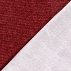 Polsterstoff rot doppelt gewoben: Garngef&auml;rbte Vorderseite mit Struktur und weisse R&uuml;ckseite, blickdichtes Material f&uuml;r Polster und Vorh&auml;nge.