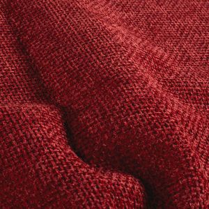 Polsterstoff rot: Strukturierte Oberfl&auml;che mit weichem Chenille-Kurzhaarflor, mattes Finish, ideal als robuster Bezugsstoff f&uuml;r M&ouml;bel und Kissen.
