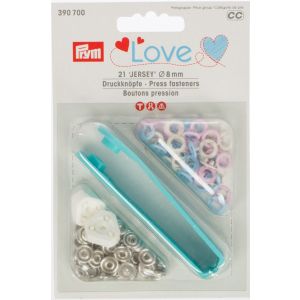 Prym Love Druckkknöpfe in rosa & hellblau aus Metall