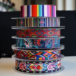 Gemustertes Gurtband für Taschen - Taschengurtband in verschiedenen, bunten Designs - Breite: 4 oder 5 cm