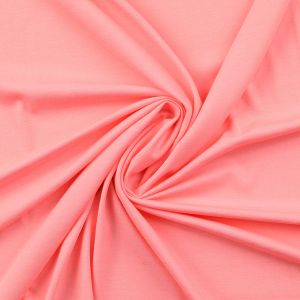 Leichter, bielastischer Romanit Jersey in lachs, perfekt für Sommermode: Kleider, Blusen, Hosen.