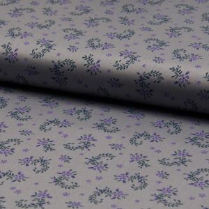 Satin Stoff in silbergrau gemustert - für Trachten