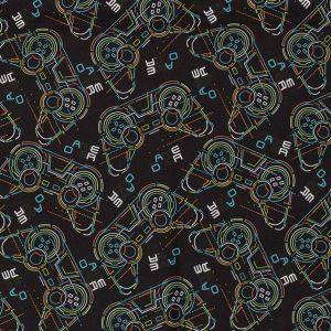 Softshell Stoff mit Controller - Spielkonsole Muster für Jungs